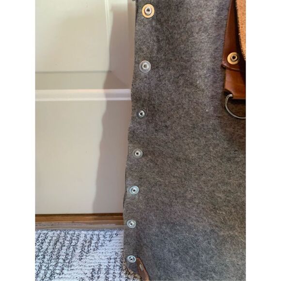 CARGA Felt T1 Tote Bag Gray Brown Leather Trim‎ Snap Closure Casual - Picture 3 of 16